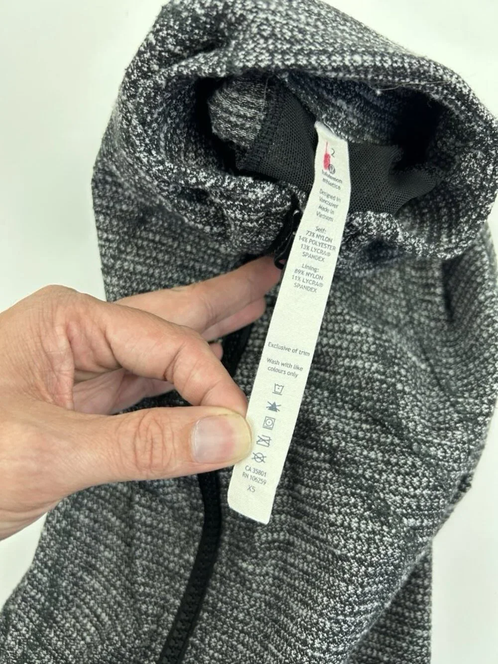 Lululemon Define Jacket Heathered Black White Full Zip Size 2 - Picture 7 of 9